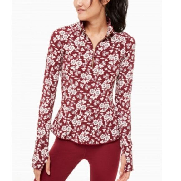 KATE SPADE Floral Active Jacket Half Zip Whimsy
